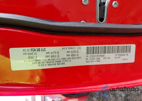 2015 Dodge Charger R/T z USA, uszkodzony, nr VIN 2C3CDXCT3FH754048